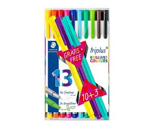 Staedtler Triplus Color 323 Confezione da 10 pennarelli a punta fine - Corsa 1 mm circa - Inchiostri a base d acqua - Colori assortiti