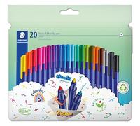 Staedtler Triplus Color 323 - Pennarelli 323, triangolari, stabili, punta a prova di pressione, circa 1 mm, in 97% riciclato, Made in Germany, set con 20 pennarelli brillanti in astuccio di cartone,