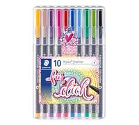 STAEDTLER Triplus Fineliner 334 MeTime Set con 10 colori - Fineliner triangolare con linea di 0,3 mm di larghezza, fusto ergonomico, inchiostro DRY Safe a base d'acqua