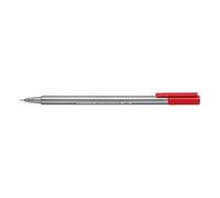 Staedtler Triplus Fineliner - Penna ergonomica a bottone, punta 0,8 mm, linea 0,3 mm, confezione da 10, colore: Rosso