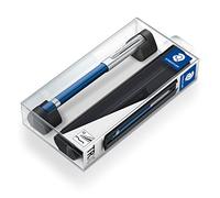 STAEDTLER TRX 412TRX3M-9ST - Penna roller (forma triangolare ergonomica, superficie in alluminio vellutato, tappo a scatto con clip in metallo, penna roller Refill, tratto M, colore inchiostro: nero)