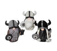 Staeekkzy 3 Pezzi di Halloween Bambola Gnomo Guerriero Vichingo Gnomo Autunno Fattoria Peluche Arredamento Interno Carino Gnomi in Stile Scandinavo