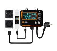 Staeekkzy Controllore di Anidride Carbonica A Doppio Canale con Sonda Divisore, Monitor CO2 e Valvola Riduttore di Pressione CO2 per, Spina EU A