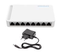 Staeekkzy Home Network Hub 8 Porta Gigabit Switch 10/10/1000m Office Ethernet Splitter, Switch Hub con di Alimentazione EU Spina