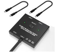 Staeekkzy Switcher USB C Bidirezionale 1x2/2x1 KVM Switch Splitter 100W Carica+10 Gbps+8K Trasferimento Video per 2 Laptop Monitor