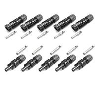 Stäubli MC4 Connettori solari tipo II, serie PV-KST4/6II-UR e PV-KBT4/6II-UR per cavi solari da 4-6 mm2 con un diametro esterno da 7,0 a 8,8 mm (5 paia)
