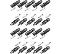 Stäubli MC4 Connettori solari tipo II, serie PV-KST4/6II-UR e PV-KBT4/6II-UR per cavi solari da 4-6 mm2 con diametro esterno da 7,00 a 8,60 mm (10 paia)