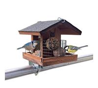 STAFECO Casetta per uccelli per balcone, resistente alle intemperie, realizzata a mano, per uccelli da giardino, supporto da balcone con una dimensione da 30 a 60 mm (marrone)