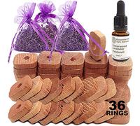 STAFECO Repellente per tarme per guardaroba, in legno di cedro naturale, sacchetti secchi alla lavanda, anelli in legno di cedro, anti vestiti, olio di tarme 100% (Medium F)