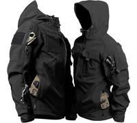 Stafeny Giacche tattiche da Uomo Militari all'aperto Impermeabili Cappuccio Antivento Abbigliamento da Lavoro Softshell Multitasche Caccia Moto Top Inverno (IT, Testo, M, Regular, Regular)