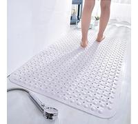 Stafeny Tappetino Doccia Antiscivolo, PVC Antibatterico Antimuffa con Ventose Forte, Tappeto Vasca per Anziani Donne Incinte Bambini, (bianco,80x80 cm)
