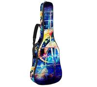 Staff colorato nota musicale morbida custodia per chitarra basso con gancio posteriore Loop Electirc chitarra zaino foglie ananas coralcm spessore imbottitura di sicurezza