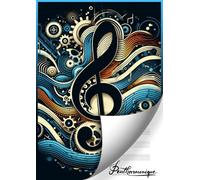 Staff Paper Notebook A4 (8.3” x 11.7”) | 12 Staves Per Page | 96 Numbered Pages with Index | High-Quality Music Manuscript | Glossy Cover for Students, Musicians and Composers by Pentharmonique