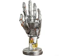 Staffa a braccio per robot progettata come controller di gioco e supporto ad anello con stile cyberpunk, realizzata in vinile per organizzazione desktop e scopi di visualizzazione (argento)