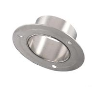 Staffa a flangia rotonda in acciaio inossidabile per corrimano da 38 mm/51 mm, montaggio a balaustra, appendiabiti per armadi e tende, argento, montaggio a parete/pavimento/soffitto (51 mm)