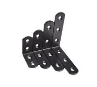 Staffa ad angolo retto in acciaio inossidabile da 10 pezzi con blocco fisso, ferro angolare a forma di L nero for il collegamento hardware e mobili Per Il Fissaggio Del Legno(Size 9)