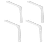 Staffa ad L in Acciaio Inossidabile - Angolare Robusto per Scaffali e Mobili, Bianco, 4 Pezzi, 150x125mm