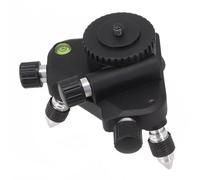 Staffa adattatore per livella laser autolivellante a 360°, struttura in alluminio + gomma, base montabile su treppiede da 130 x 109 x 94 mm, per strumenti di misurazione professionali