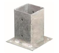 Staffa ancoraggio a bicchiere per pali quadrati 91x91mm.Portapalo con base 15x15cm, con 4 fori da avvitare.Boccola portapalo in acciaio da 91x91xH.150mm