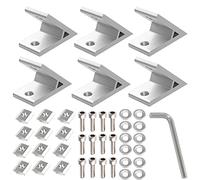 Staffa angolare 45 gradi Staffa Angolare in Alluminio 6pcs Staffa Angolare per Profili in Alluminio 4040 Profilo in Alluminio Accessori Angolari Connettore di Riparazione (4040 45 Gradi)