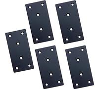 Staffa Angolare Piatta Staffa piastra forata connettore piatto - 5 PCS 100x50x2 mm Piastre Di Giunzione Staffa Piastra in Acciaio Inox per Riparazione di Connettori, Nero