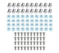 Staffa angolare profilata, Set di connettori for profili in alluminio 2020: 20 staffe angolari + 40 dadi a T M5 serie + tappi a esagono incassato M5x8mm(Silver)