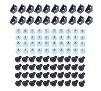Staffa angolare profilata, Set di connettori for profili in alluminio 2020: 20 staffe angolari + 40 dadi a T M5 serie + tappi a esagono incassato M5x8mm(Noir)