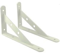 Staffa angolare, supporta mensole a parete, supporto for mensole a parete in metallo con angolo di 90 gradi, staffa a L adatta for la casa, scaffale da cucina 2 pezzi(White,190 * 300mm)