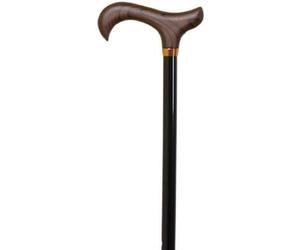 STAFFA BASTONE ALLUNGABILE IN ALLUMINIO CON MANICO IN LEGNO COLORE NERO