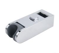 Staffa cromata per aste doccia a tubo quadrato, regolabile, con rotazione a 360 gradi e cuscinetti di sicurezza in resina (30 x 15 mm)