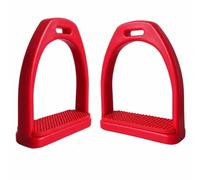 Staffa da Equitazione con Tappetino Antiscivolo in Gomma per Cavallo Supporto per il Piede in Plastica POM con Telaio Arco Attrezzatura Equestre per Allenamento E Passeggiate. , Rosso , Grande