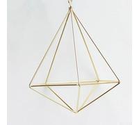 Staffa da parete geometrica in ferro per piante aeree e piccoli vasi, progettata per dettagli architettonici e messa a fuoco per interni (imitazione oro)