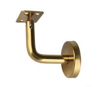 Staffa da parete in acciaio inossidabile con finitura dorata per supporto corrimano scale in strutture educative, edifici governativi e case (piatta)