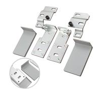 Staffa da parete in acciaio inox per mobili da cucina, piastra di montaggio angolare a forma di L resistente con copertura scorrevole, finitura argento, 1 paio