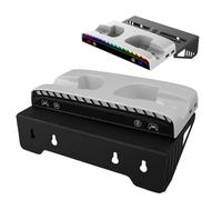 Staffa da Parete per Controller di Gioco, Supporto da Parete per Controller di Gioco con Luce RGB con Doppio Dock di Ricarica, Porte USB per Gamepad