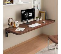 Staffa da parete pieghevole salvaspazio in ferro bianco/marrone, design compatto, 40 x 20 cm, espandibile fino a 80 x 40 cm, ideale per casa, ufficio o piccoli spazi