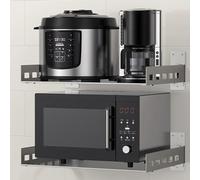 Staffa da parete resistente in acciaio inox per microonde, supporto per forno a microonde di grado commerciale, per riporre e organizzare la cucina, soluzione salvaspazio per uso domestico e
