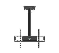 Staffa da parete ultra sottile per TV da 26" 50", 400 x 400 mm, inclinabile e girevole, supporto a soffitto da 1,5 m, soluzione perfetta per display a schermo piatto