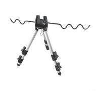 Staffa da pesca retrattile su treppiede pieghevole in alluminio, lunghezza gamba regolabile e piedini a chiodo, per una stabilità costante della canna su diverse superfici (argento)