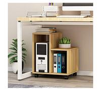 Staffa della CPU Cremagliera in legno portachiavi in legno sotto la scrivania Desktop CPU Cassa in custodia Rolling Stand Rimovibile PC PC STAND PAVIMENTO PC con 4 ruote a castello ( Color : Natural