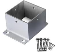 Staffa di ancoraggio per pali di recinzione resistente con kit di installazione - Scarpa durevole per base di recinzione in legno, 120 x 120 mm, adatta per pali da 50 a 200 mm