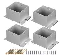 Staffa di base per pali in acciaio inossidabile resistente, 40 x 40, 80 x 80, 90 x 90, 100 x 100, 120 x 120 mm, per cemento e legno, pergola, cassette postali, ringhiere, ancoraggi (4 pezzi, 50 x 50