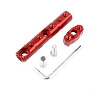 Staffa di espansione multifunzionale per manubrio moto, con supporto per faretto, supporto per telefono in ABS, accessorio di modifica per guida (rosso)