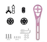 Staffa di estensione per computer da bici costruita in lega di alluminio, compatibile con Garmin e per igpsport, regolabile a 180 gradi per montaggio sul manubrio (rosa)