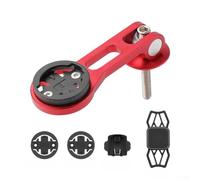 Staffa di estensione per computer da bicicletta, in lega di alluminio con supporto per telefono in silicone, compatibile con Garmin per Bryton e Cateye, set di accessori per GPS da ciclismo (A-rosso)