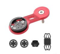 Staffa di estensione per computer da bicicletta, in lega di alluminio, con supporto per telefono in silicone per Garmin per Bryton e Cateye, supporto GPS da strada, mountain bike, rosso (B-rosso)