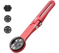 Staffa di estensione regolabile per computer da bicicletta, per mountain bike, in lega di alluminio, con scala calibrata per luci GPS, fotocamere (rosso)