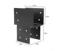 Staffa di fissaggio per pali da gazebo per pali in legno da 10 x 10 cm, interni da 7,6 x 7,6 cm, per connessioni sicure e oscillazione ridotta (1 pezzo)