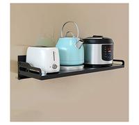Staffa di montaggio a parete in acciaio inox per microonde, design salvaspazio nero per una facile installazione, supporto per elettrodomestici da cucina