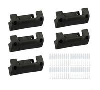 Staffa di montaggio a parete per tubo da giardino per esterni, confezione da 5, in PVC resistente, per riporre e organizzare tubi dell'acqua, gancio nero con kit di montaggio